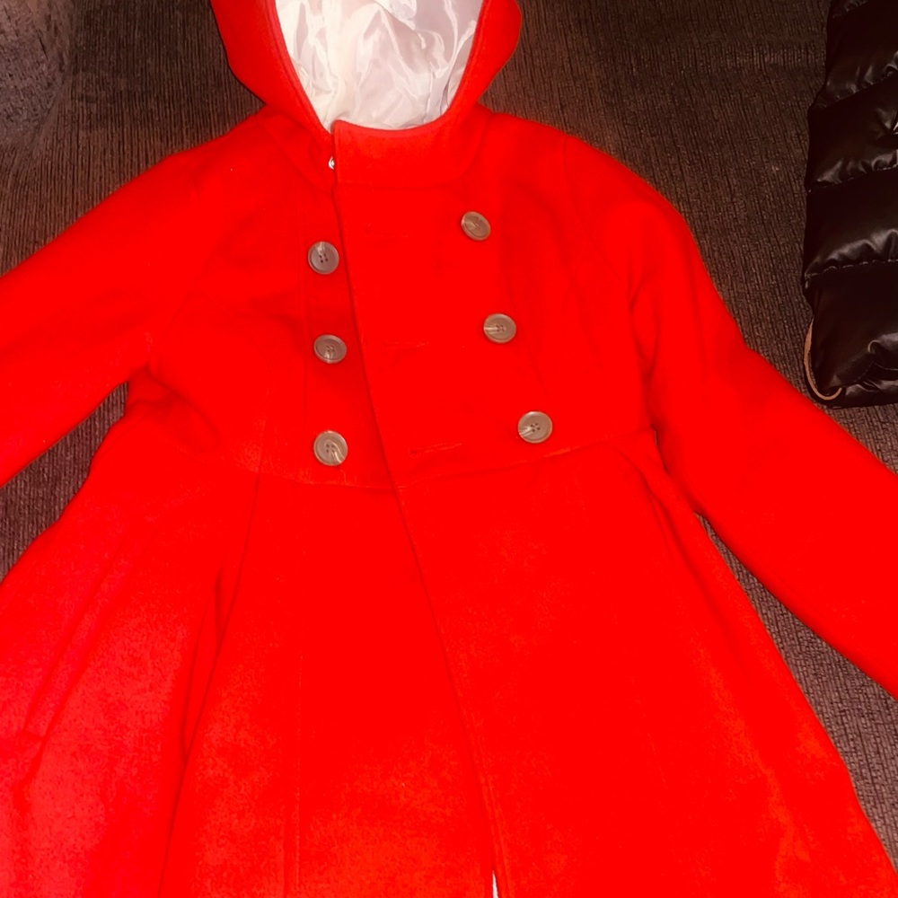 Cat & Jack Vibrant Red Pea Coat with Hood